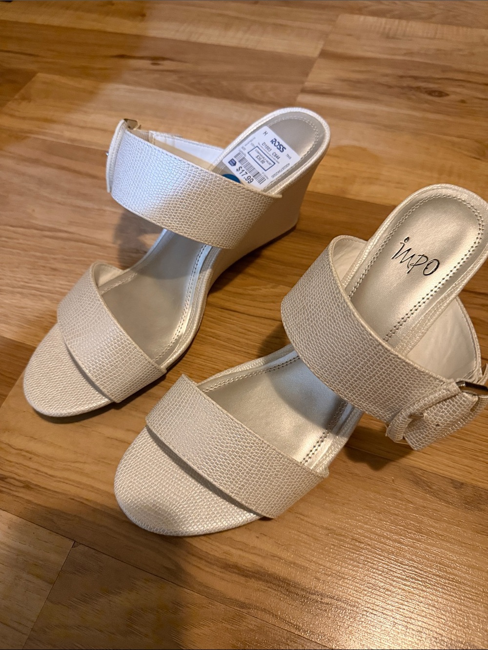 2 strap white sandals